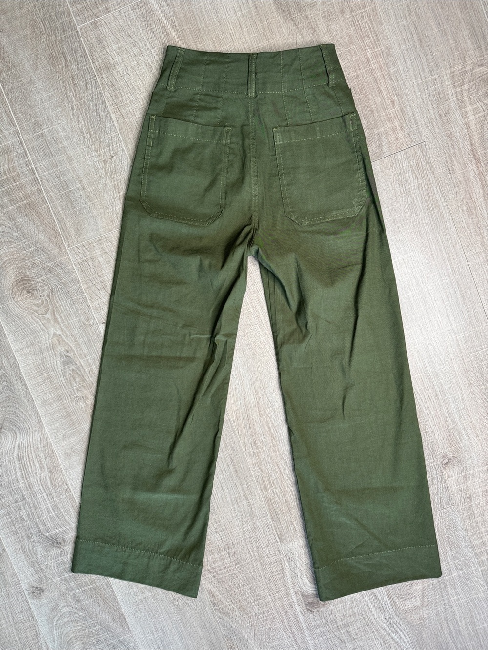 MAEVE Women’s Olive Green The Collette High Waist Wide Leg Trousers - Picture 6 of 10